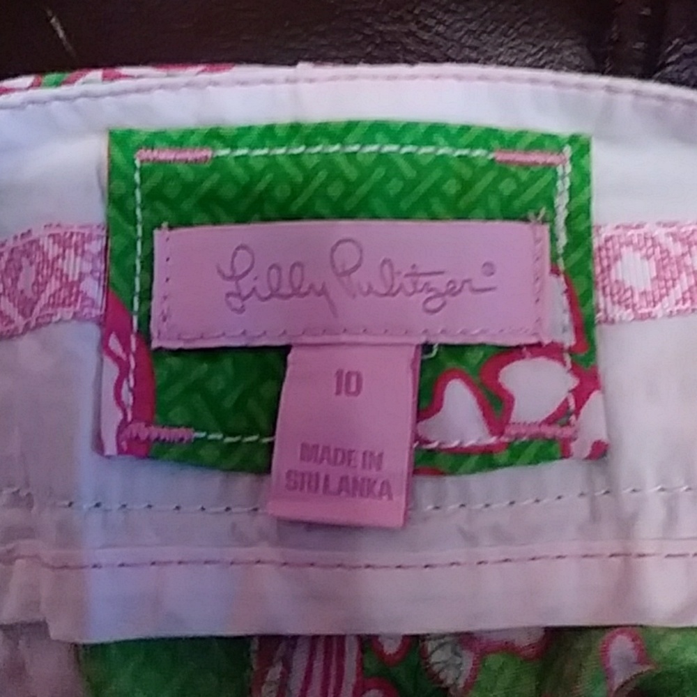 Lilly Pulitzer pink butterfly crop pants sz 10 - Picture 5 of 5